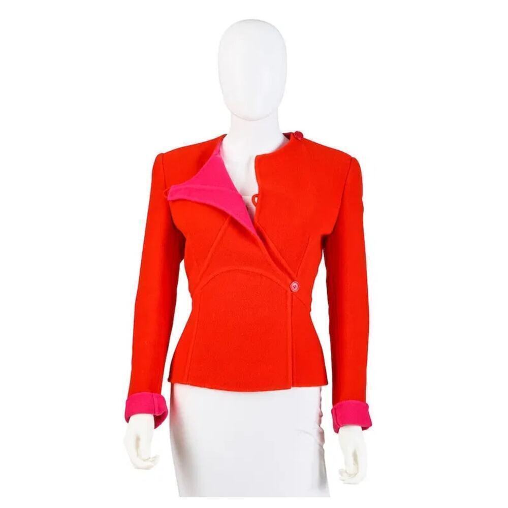 Giorgio Armani Pink & Red Contrast Jacket - Size 38
